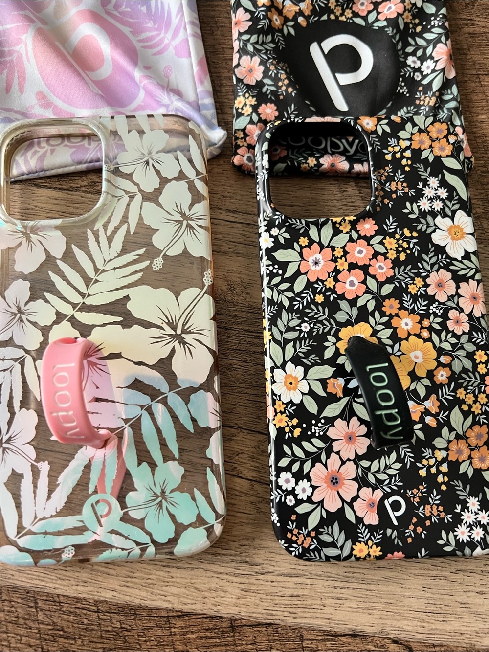 Loopy Cases Floral Phone Case Duo in Black and Clear